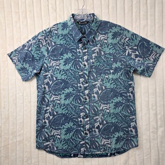 Travis Mathew Shirt Men's Blue Floral Hawaiian Button Shirt Golf Size XL - Picture 1 of 10
